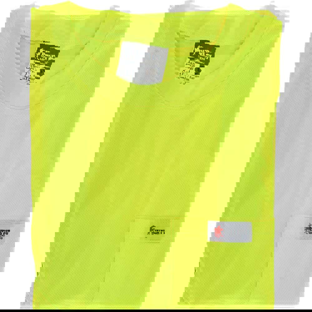 Work Shirt: High-Visibility, Small, Polyester, High-Visibility Lime, 1 Pocket